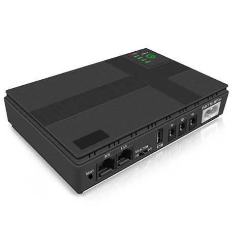 10400 mAh Mini UPS Backup Power Supply for Wifi Router and Support POE - Black